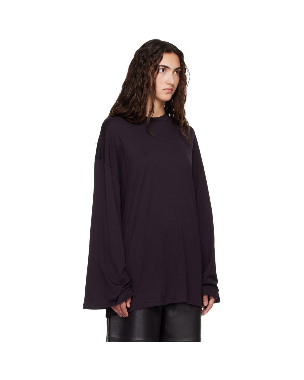 Frankie Shop Blue Rio Oversized Sleeve Long Sleeve T-shirt