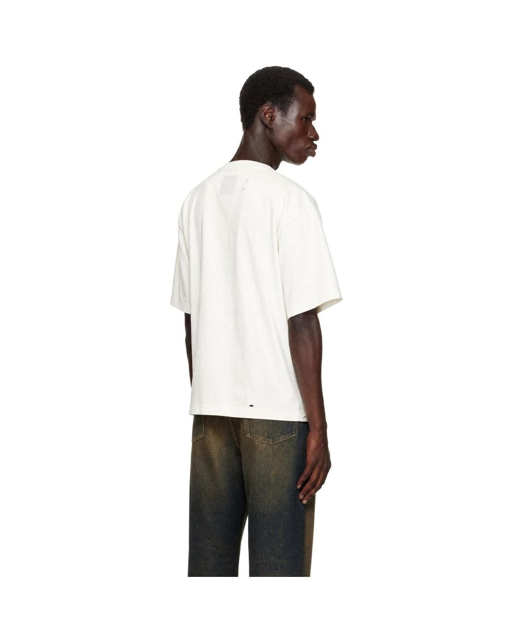 Maison Mihara Yasuhiro White Leon Doodle Printed T-Shirt for men