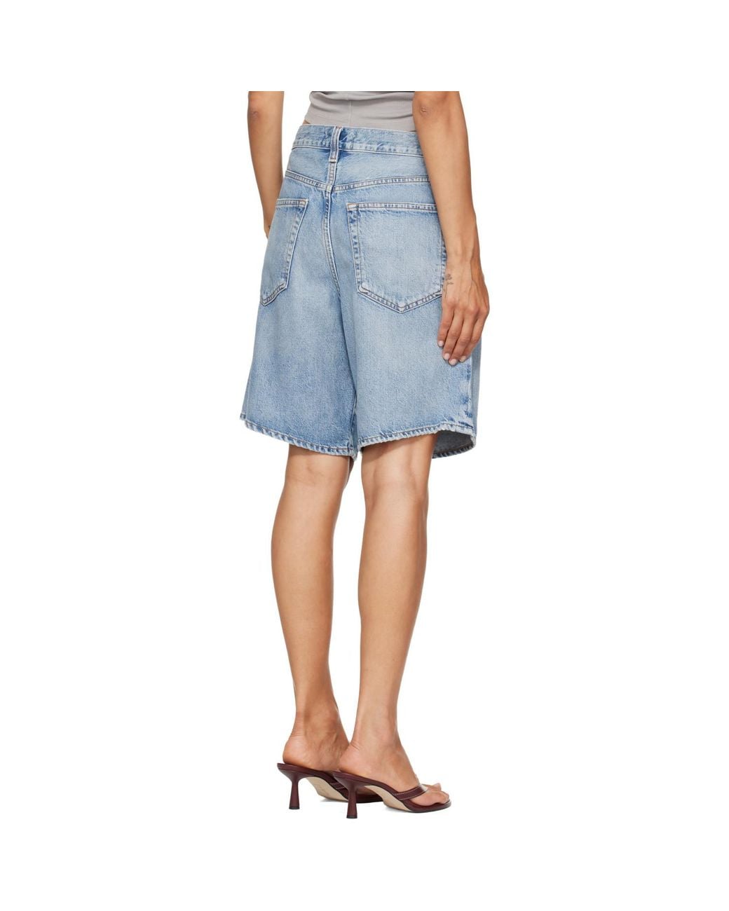 Agolde Blue Indra Denim Shorts