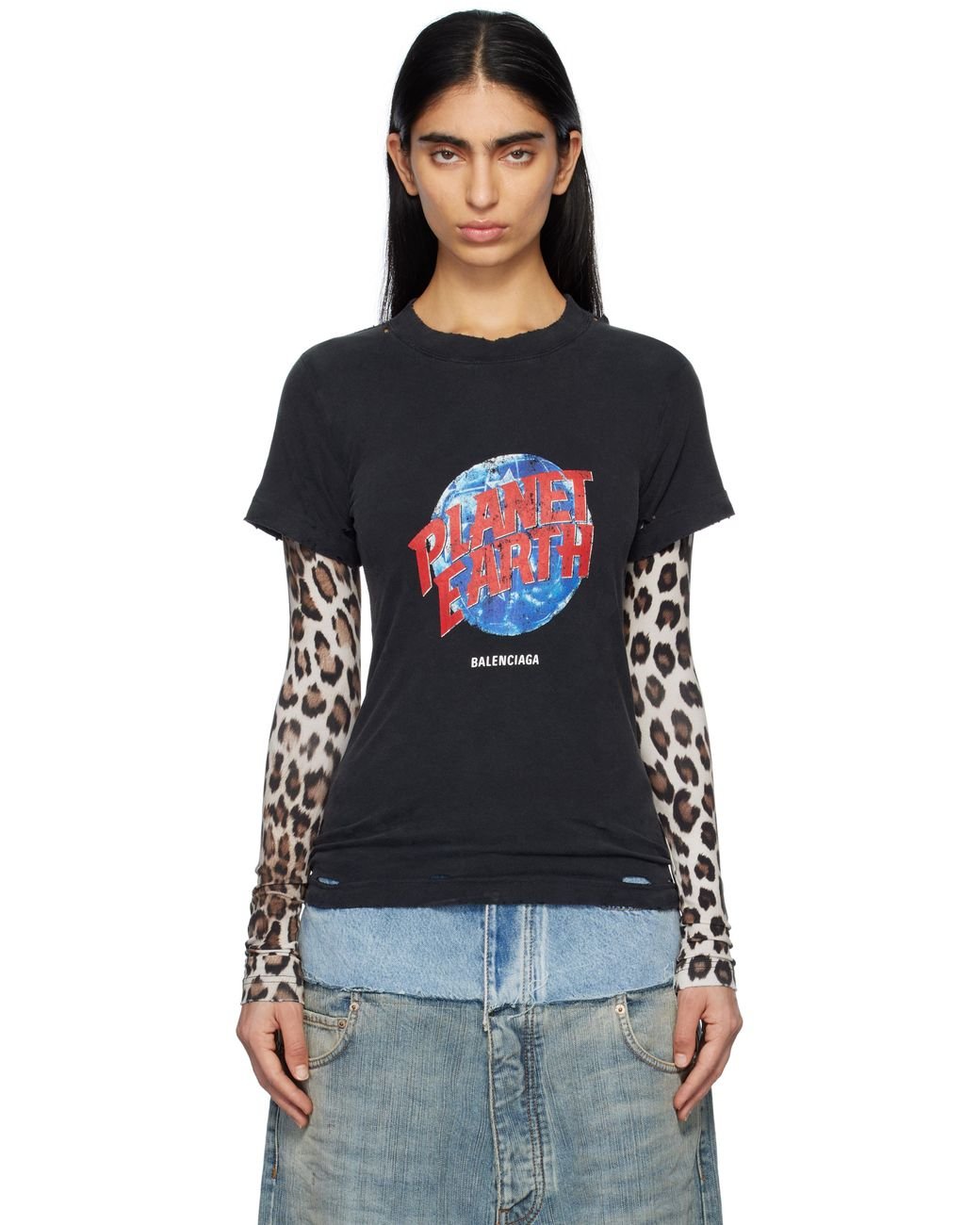 BALENCIAGA PLANET EARTH DOUBLE SLEEVE ロンT ロゴ 長袖 BALENCIAGA PLANET EARTH DOUBLE SLEEVE ロンT ロゴ 長袖 トップス