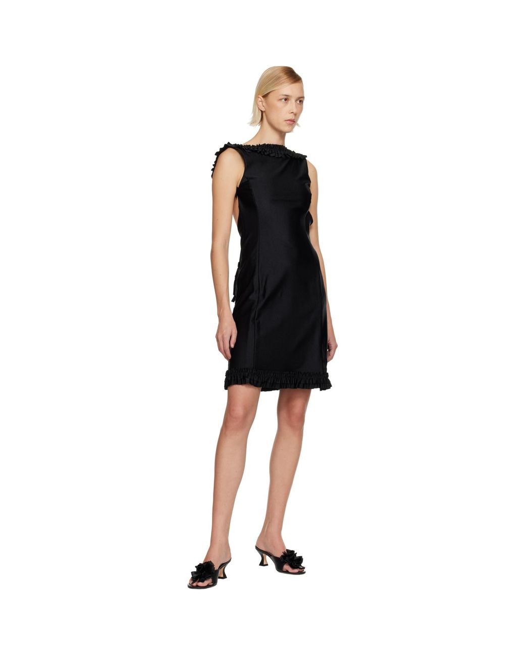 Sandy Liang Black Prim Midi Dress