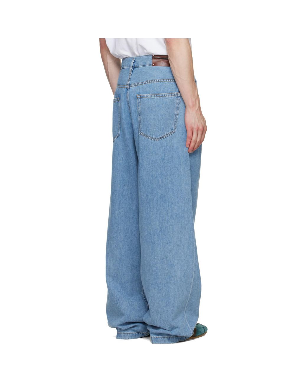 Dries Van Noten Blue Pleated Jeans for men