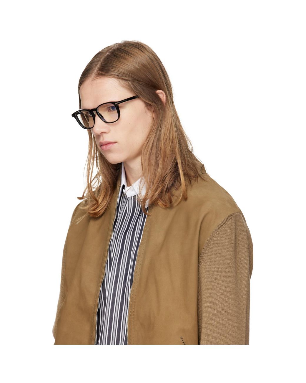 Tom Ford Brown Round Light Glasses for men
