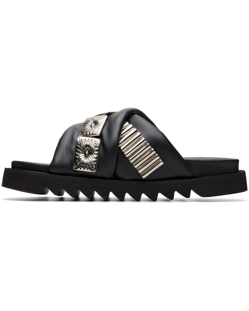 Toga Virilis Black Ssense Exclusive Leather Sandals for men