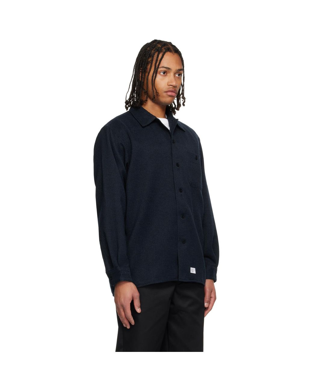 (w)taps Black Plaid Shirt for men