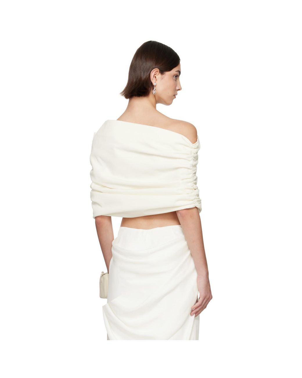 Colleen Allen White Ssense Exclusive Bridal Capsule Velvet Shawl Top