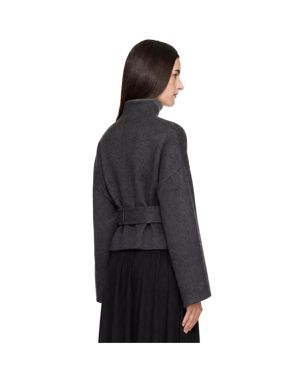 Frankie Shop Black Onelle Wool Reversible Short Coat