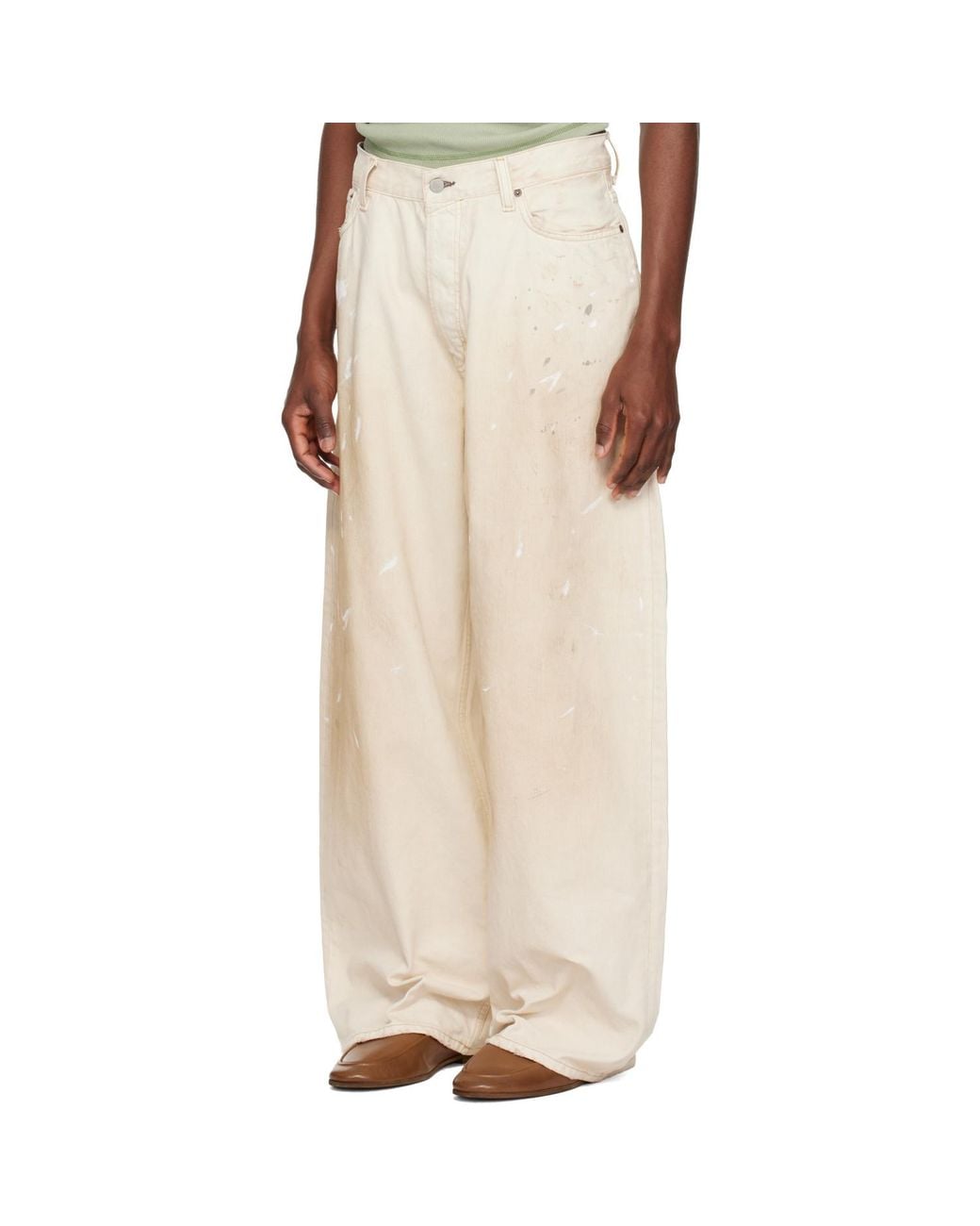Acne Natural Off- Loose Fit 2023 Jeans for men