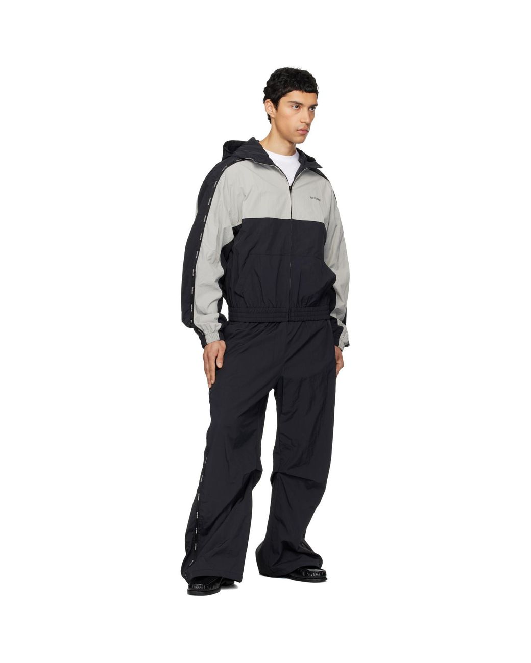 we11done Black Logo Tape Track Jacket for men