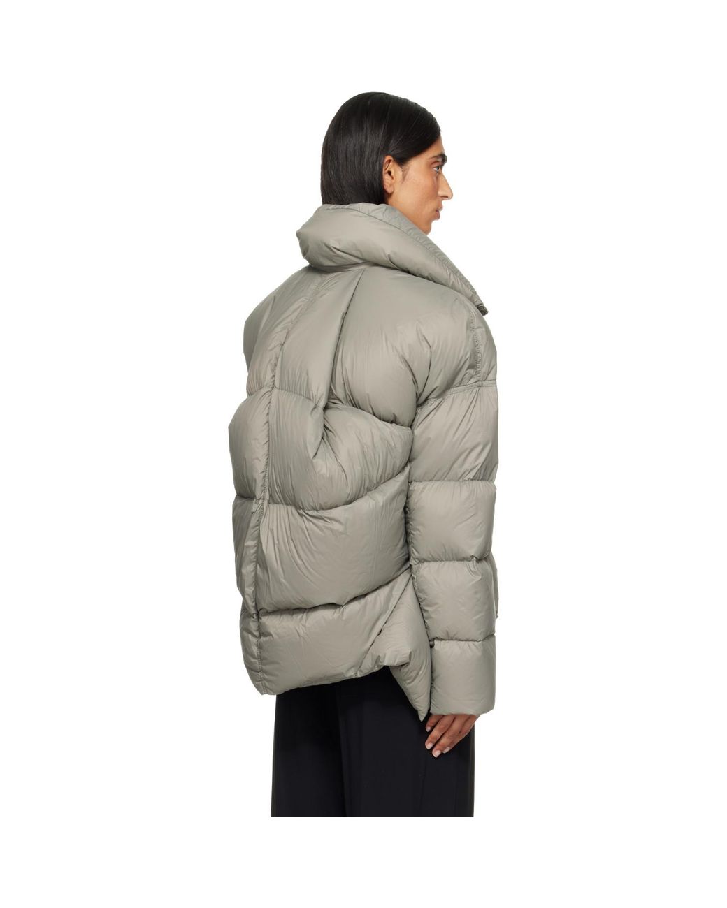 Rick Owens Gray Taupe Tower Draculimo Down Jacket