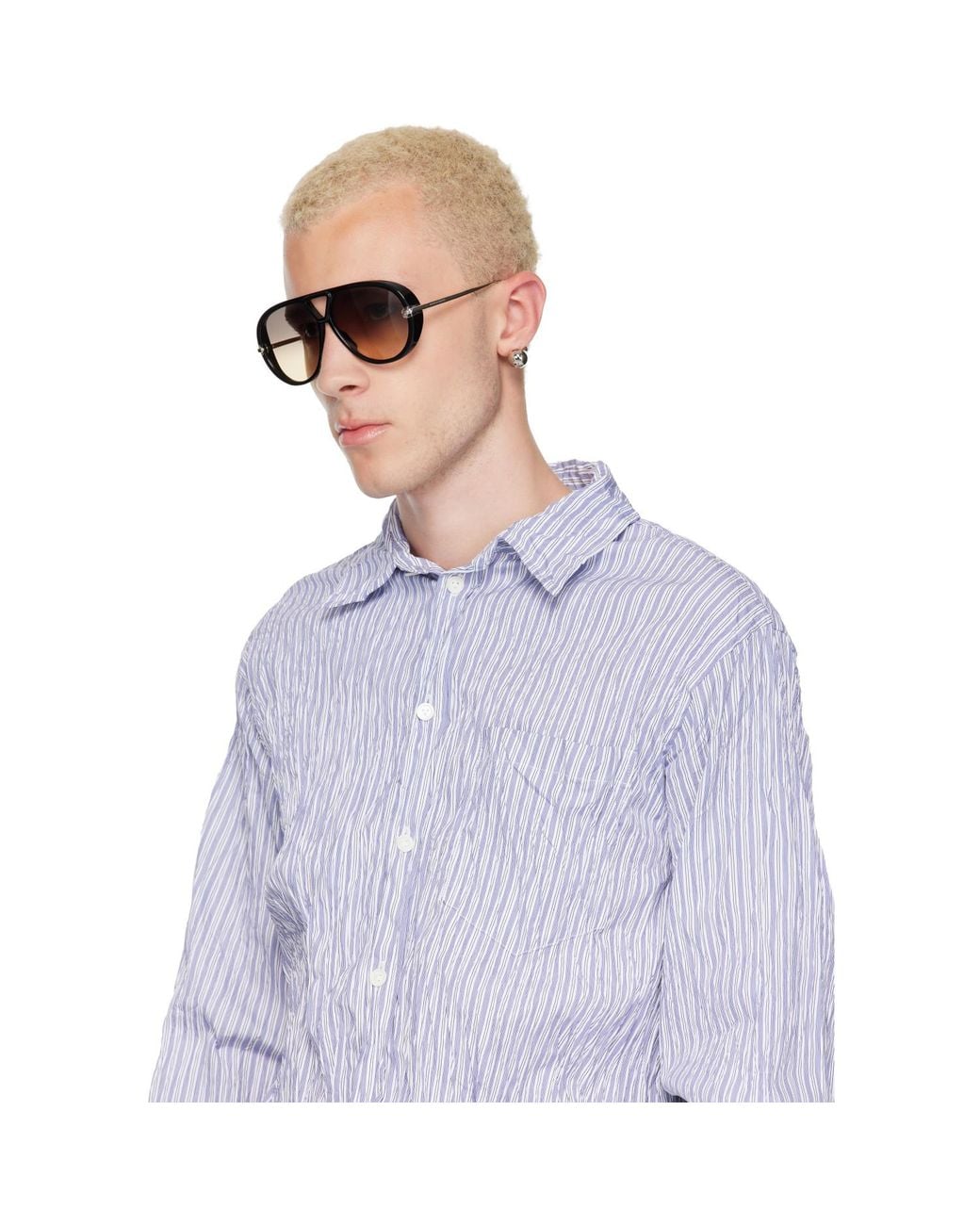 Bottega Veneta Brown Drop Aviator Sunglasses for men