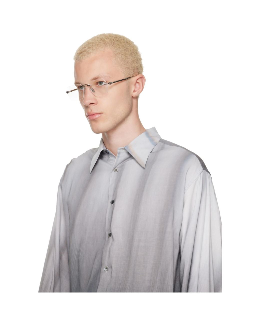Gucci Metallic Rectangular Glasses for men