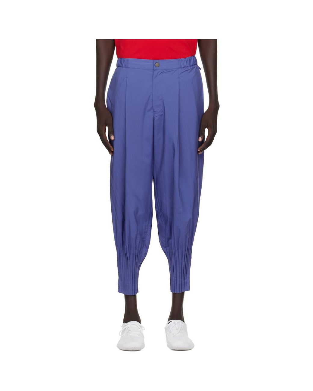 Homme Plissé Issey Miyake Cascade Trousers in Blue for Men | Lyst