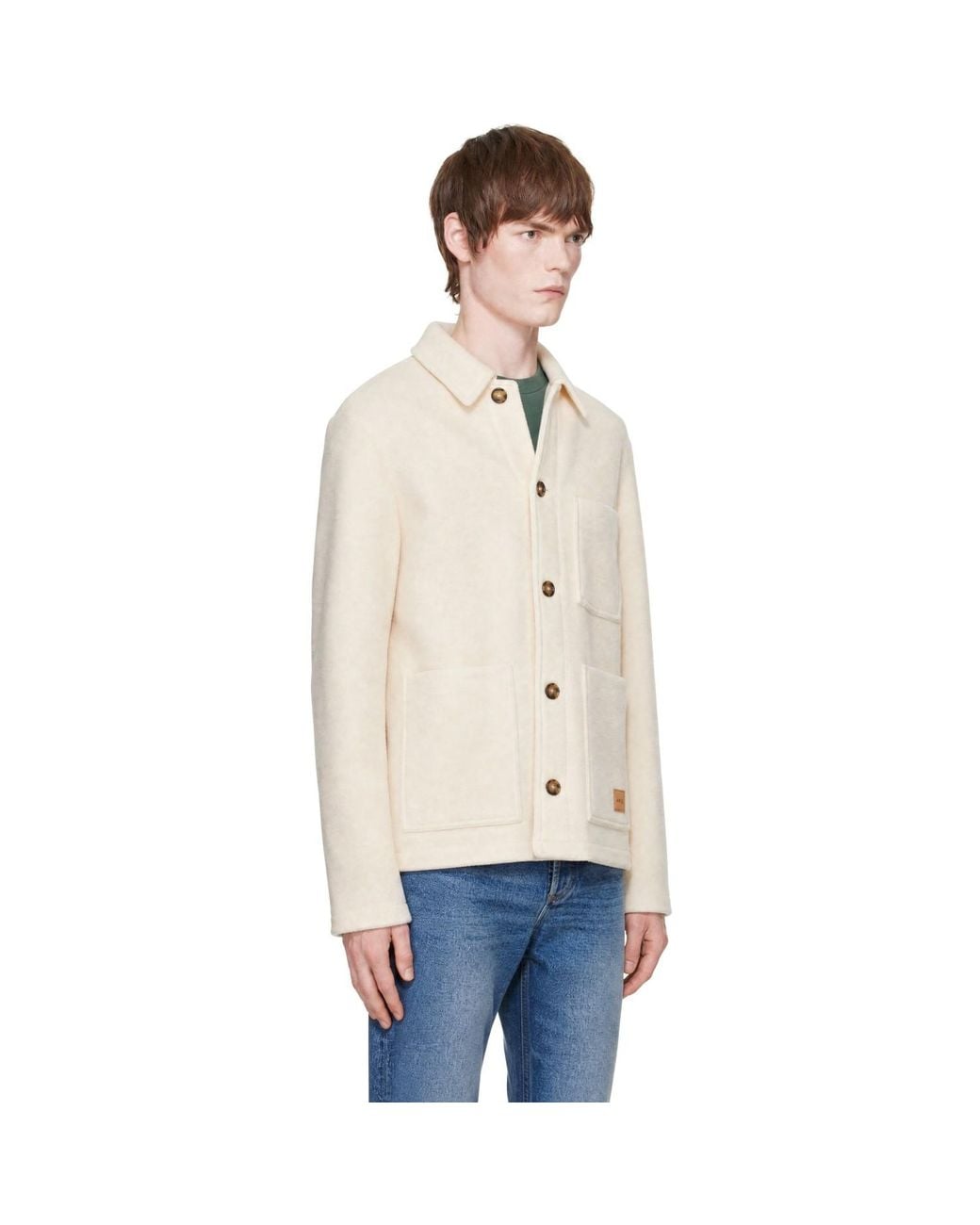 A.P.C. Natural Off- Emile Patch Jacket for men