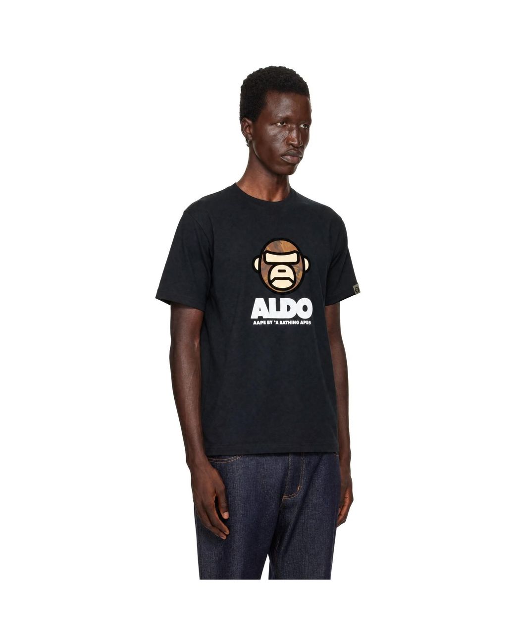 Aape By A Bathing Ape Black 'Aaper' Aaper Head T-Shirt for men