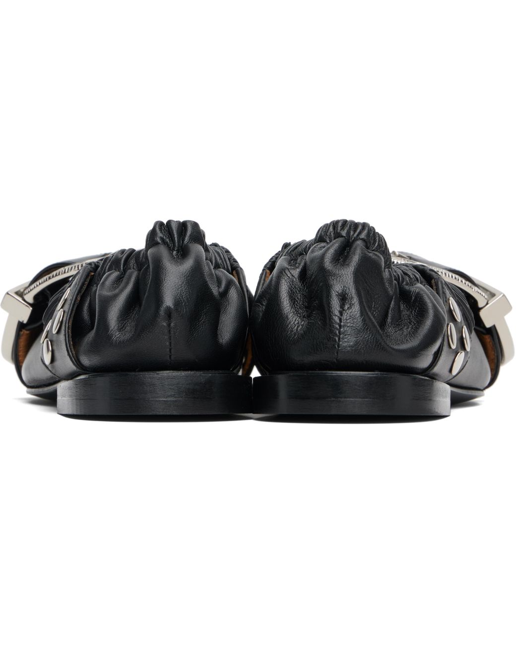 Toga Black Cross Strap Ballerina Flats