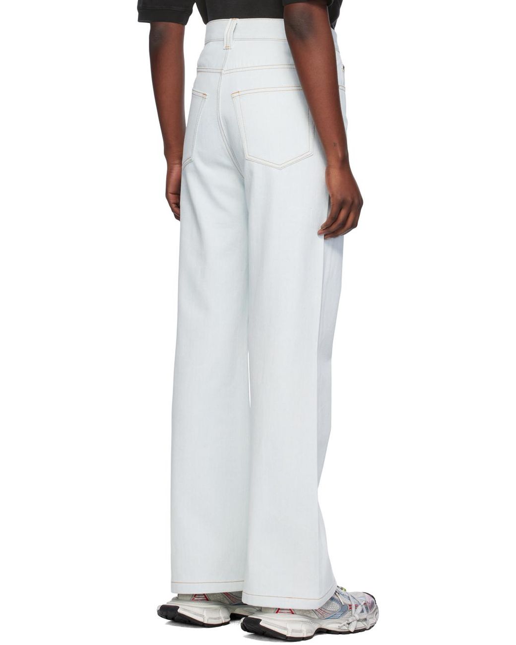 we11done White Blue Straight Jeans