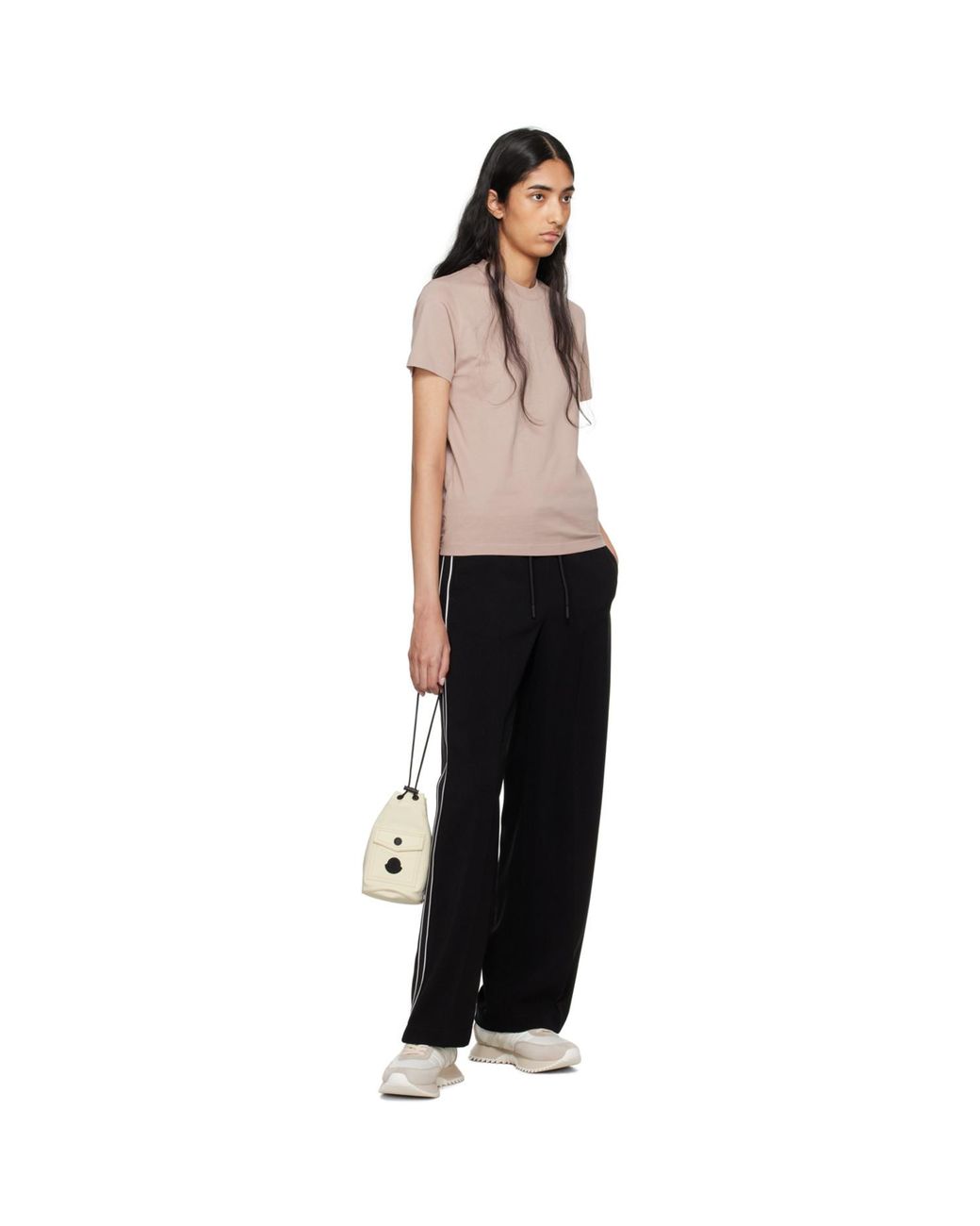 Moncler Black Pleated T-Shirt