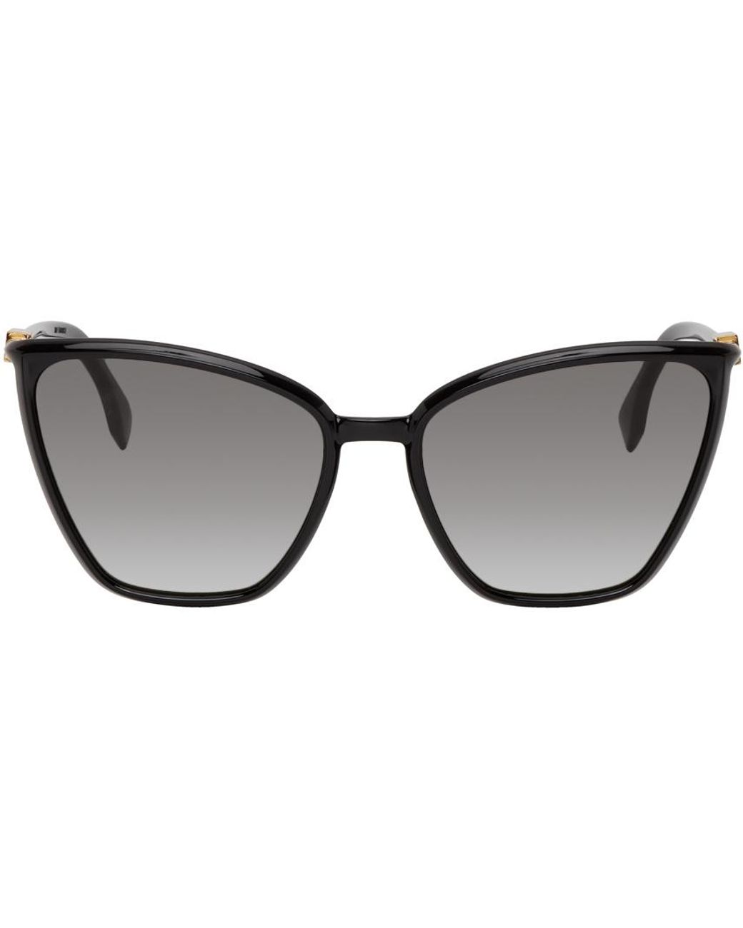 Fendi Leather Black Baguette Cat-eye Sunglasses | Lyst