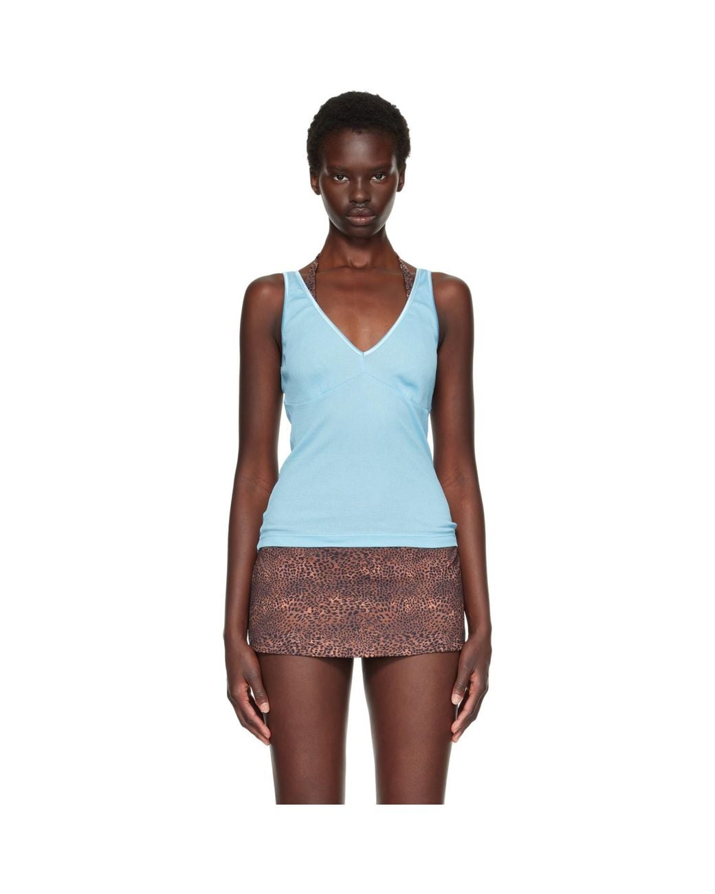 Fruity Booty Blue Intimo Plunge Tank Top