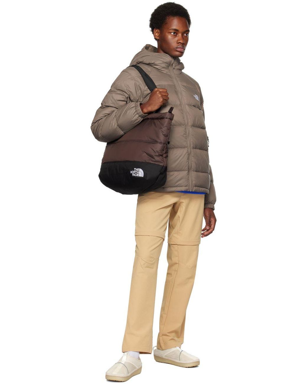 The North Face Brown Black Nuptse Tote for Men Lyst