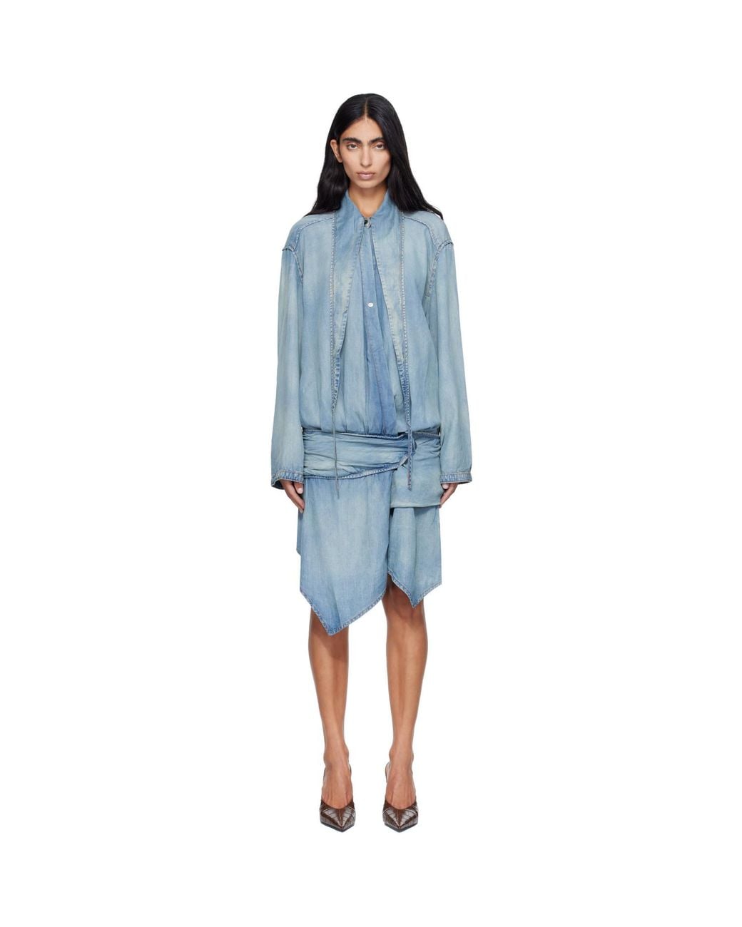 DIESEL Blue De-Tilora-S Denim Midi Dress