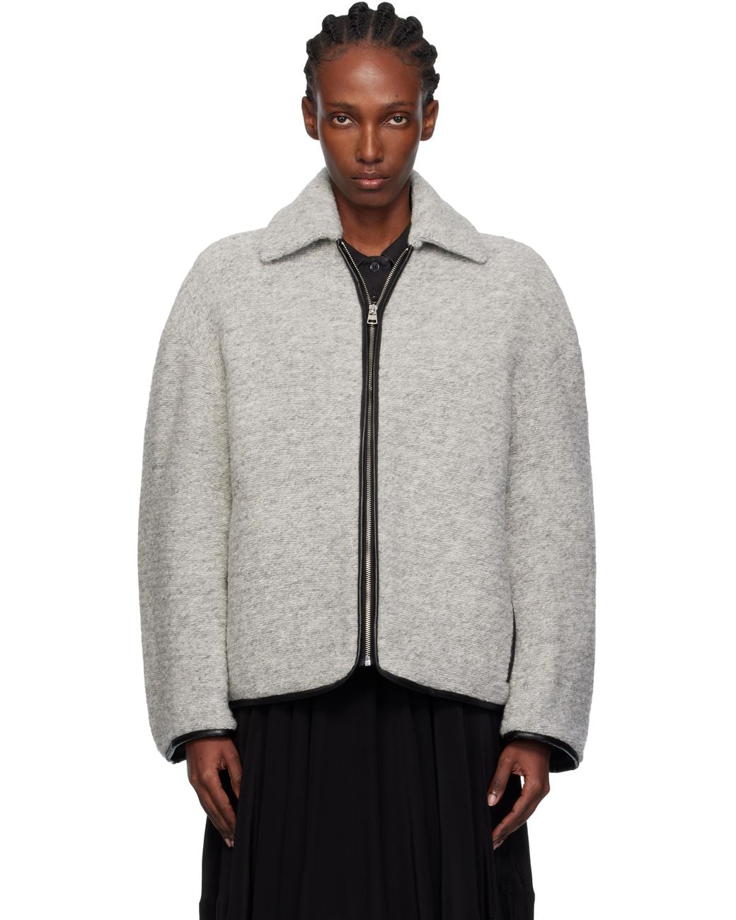 JW Anderson Contrast Trim Casual Jacket in Gray | Lyst