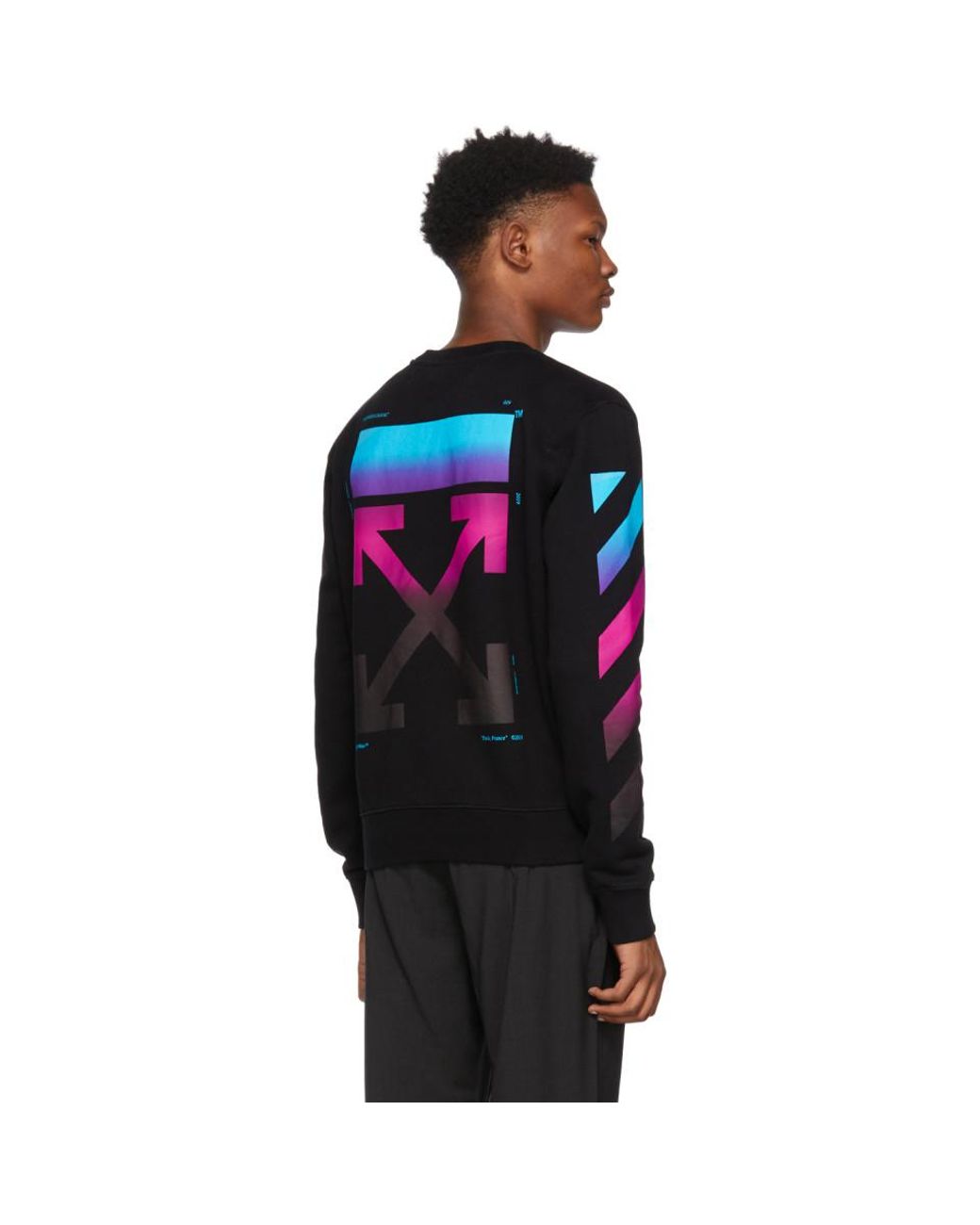Off-White c/o Virgil Abloh Black Diagonal Gradient Crewneck Sweatshirt for  Men | Lyst