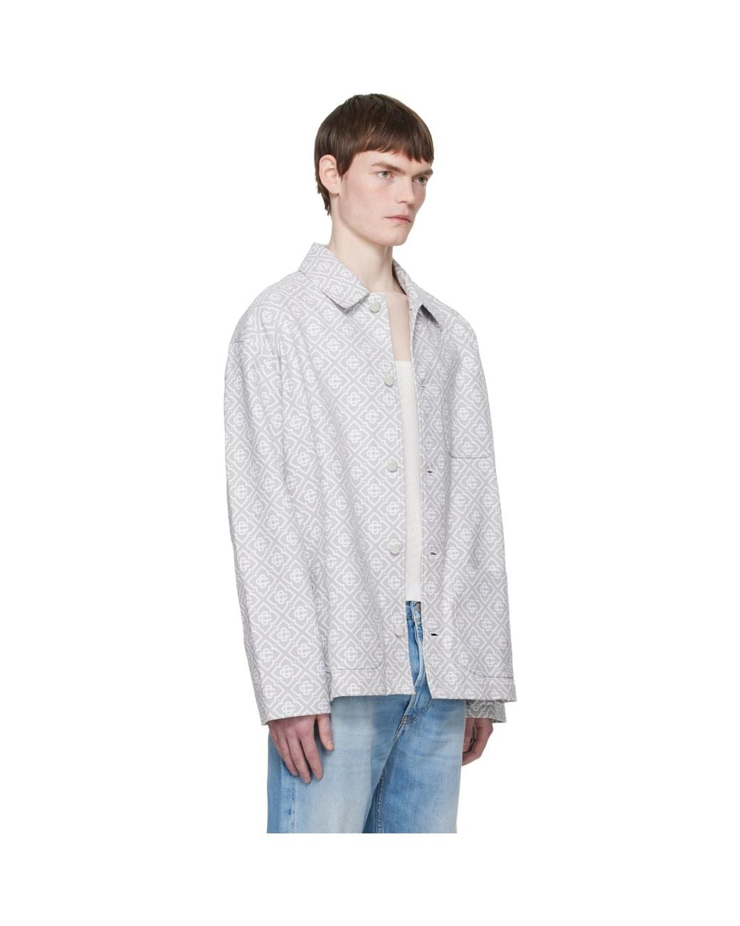 Casablanca White Monogram Workwear Jacket for men