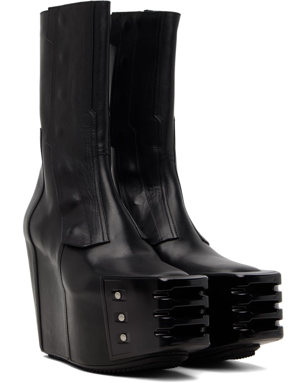 Bottes Motard À Talon Compensé Noires Rick Owens pour homme en coloris Black