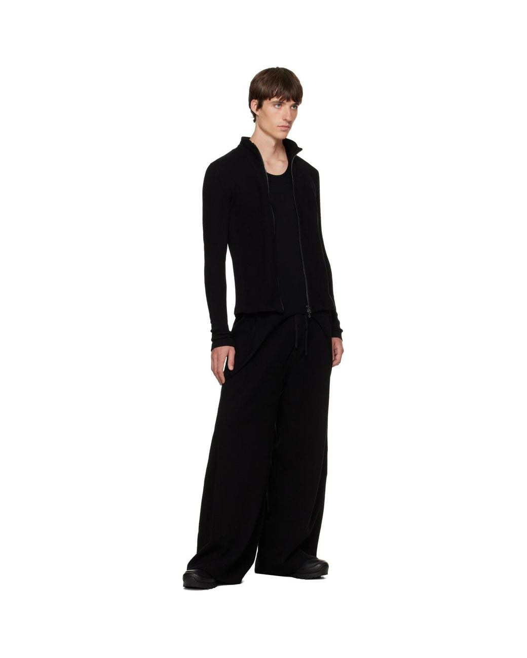 Julius Black Seamed Skinny Sweater for men
