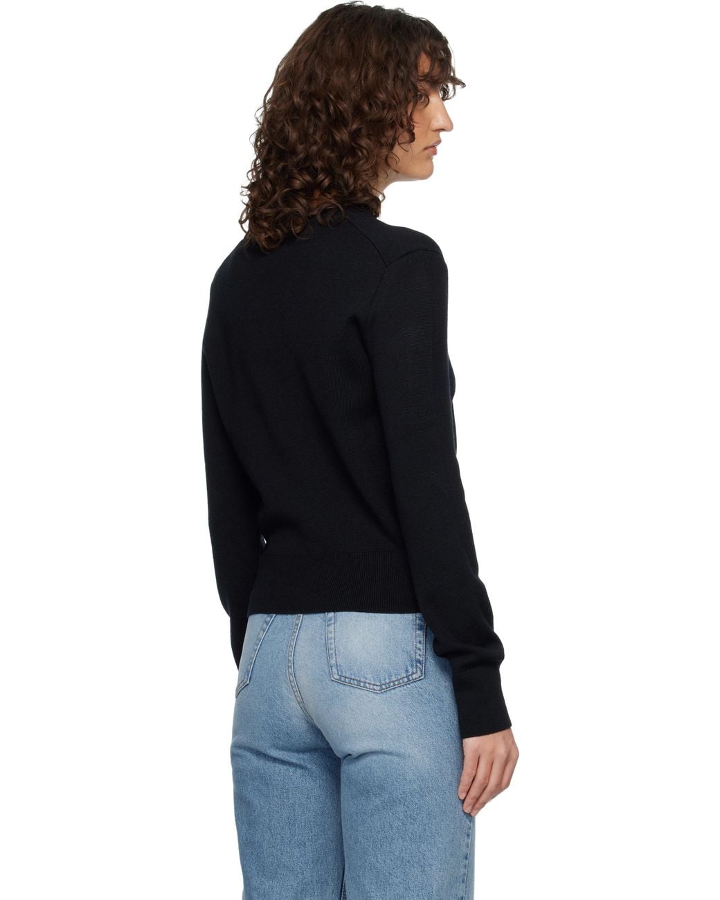 AMI Black Wool Ami De Coeur Cardigan