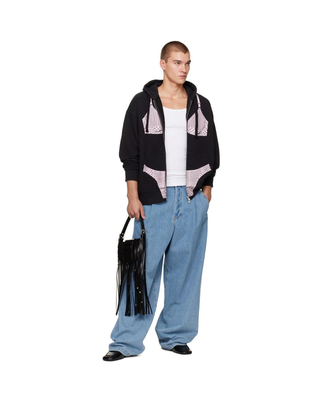 VAQUERA Black Trompe L'Oeil Hoodie for men