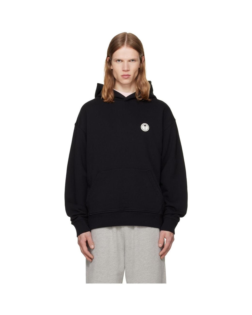 Palm Angels Black Palm Tree Regular Hoodie for men