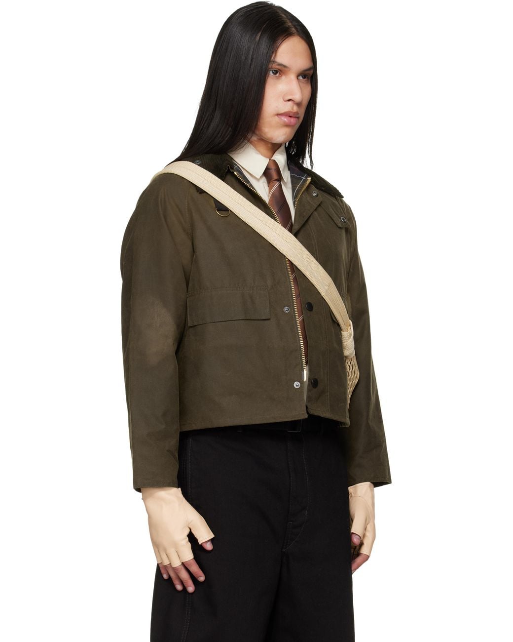 Barbour Black Spey Slim Waxed Jacket for men