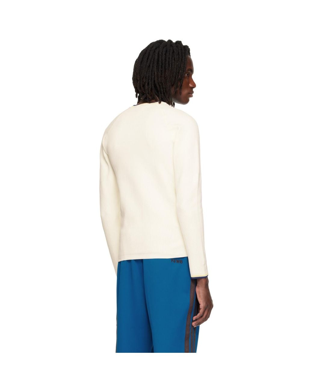 Wales Bonner White Y-3 Edition Knit Base Sweater for men