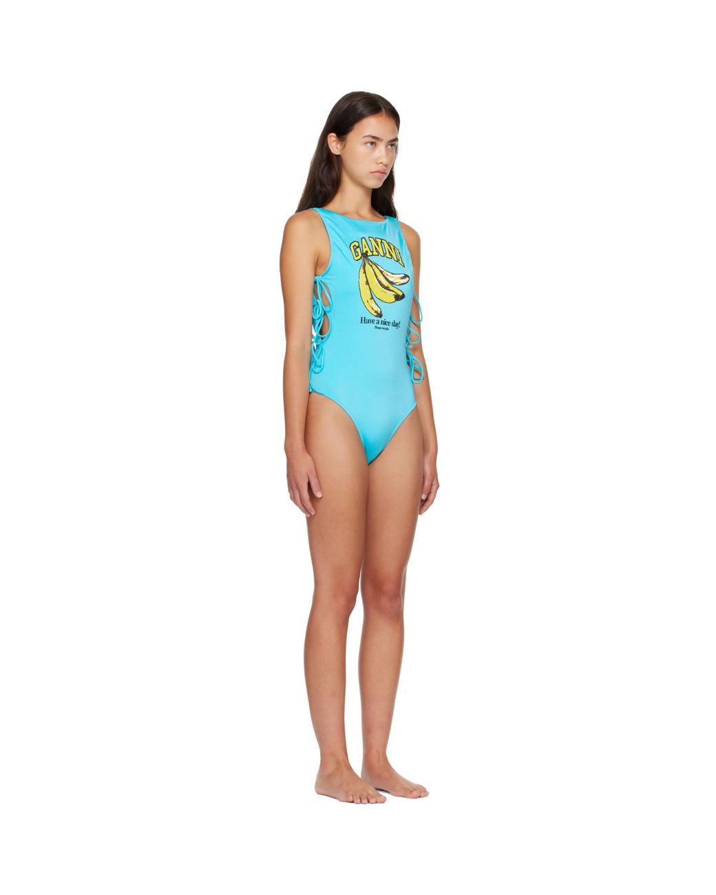 Ganni Blue Banana Swimsuit