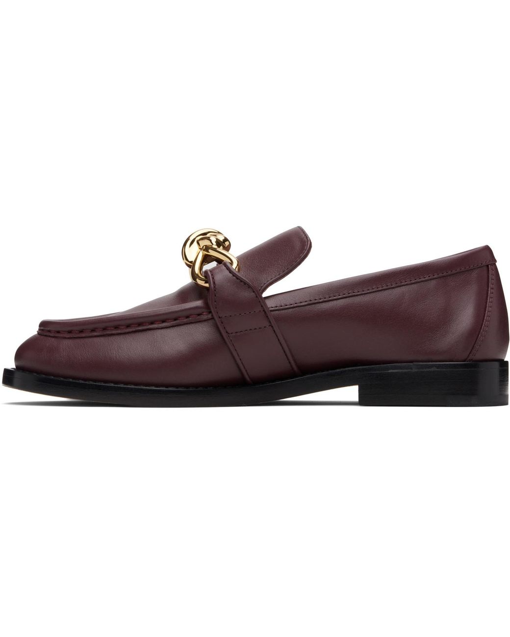 Bottega Veneta Black Burgundy Astaire Loafers