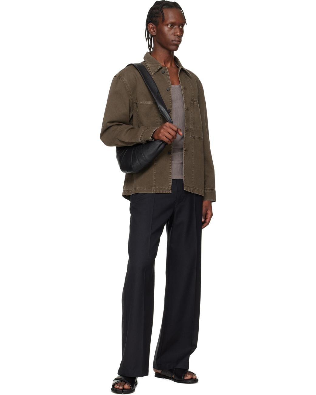 Lemaire Black Small Croissant Bag for men