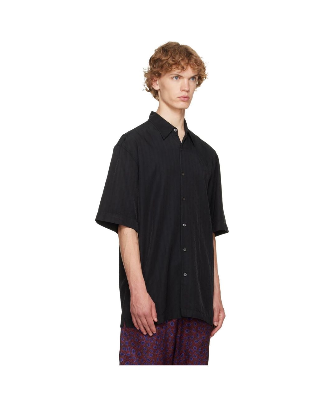 Dries Van Noten Black Floral Shirt for men