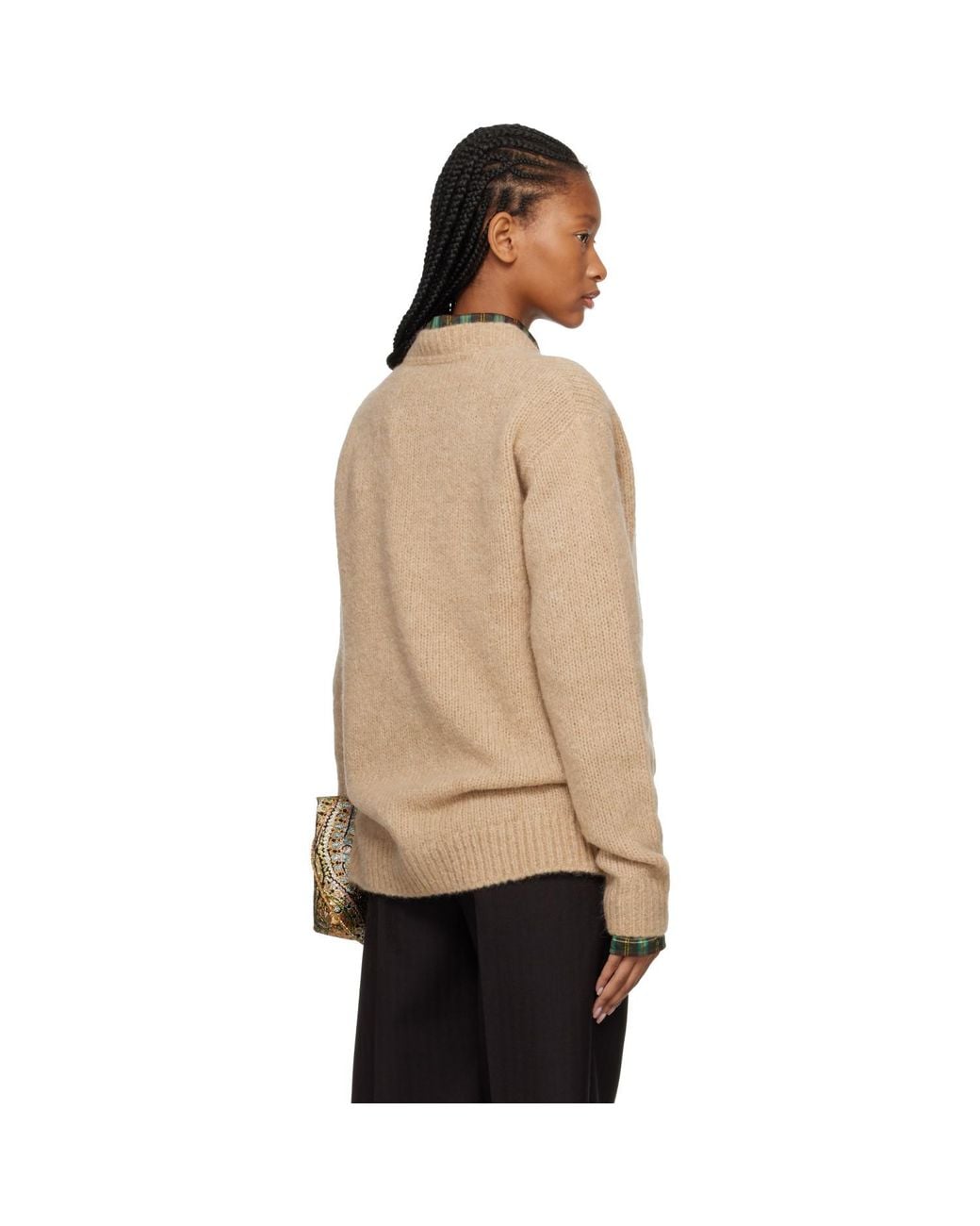 Dries Van Noten Natural Alpaca Cardigan