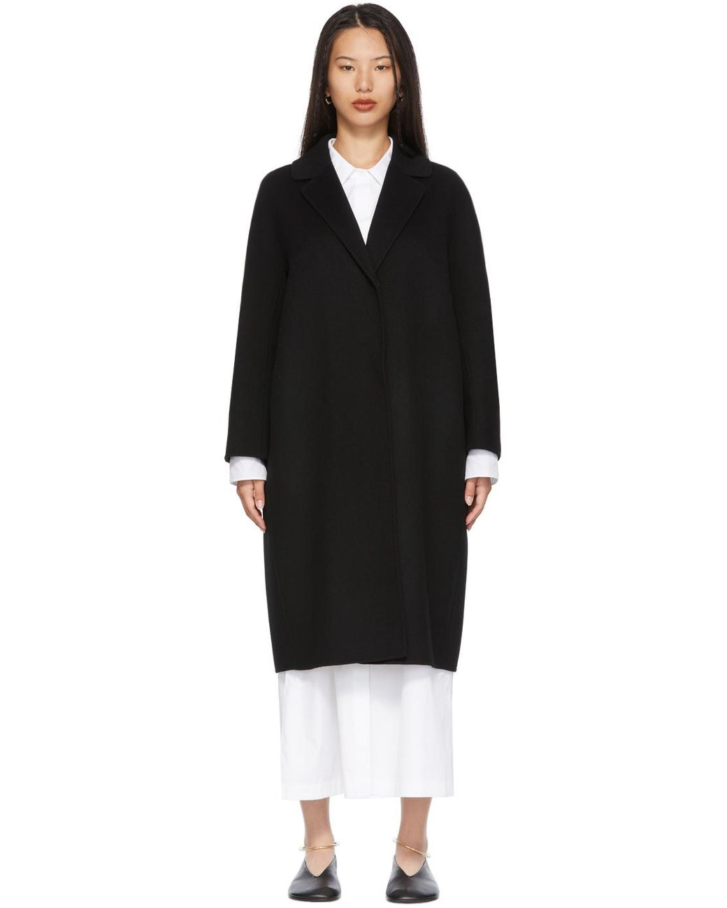 Max Mara Wool Black Reame Oversized Coat | Lyst