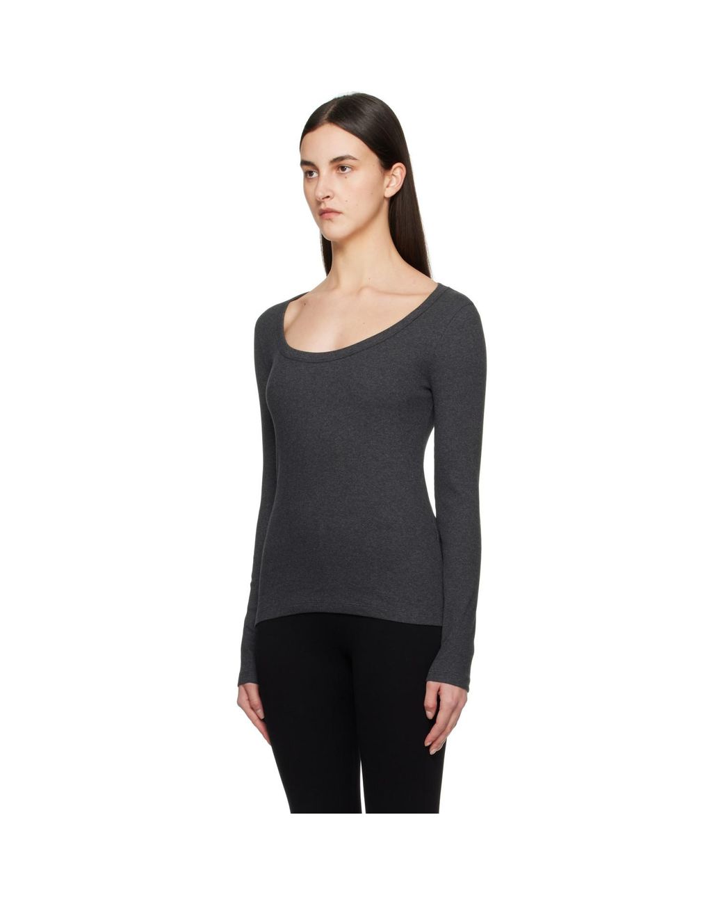 Totême Black Classic Rib T-Shirt