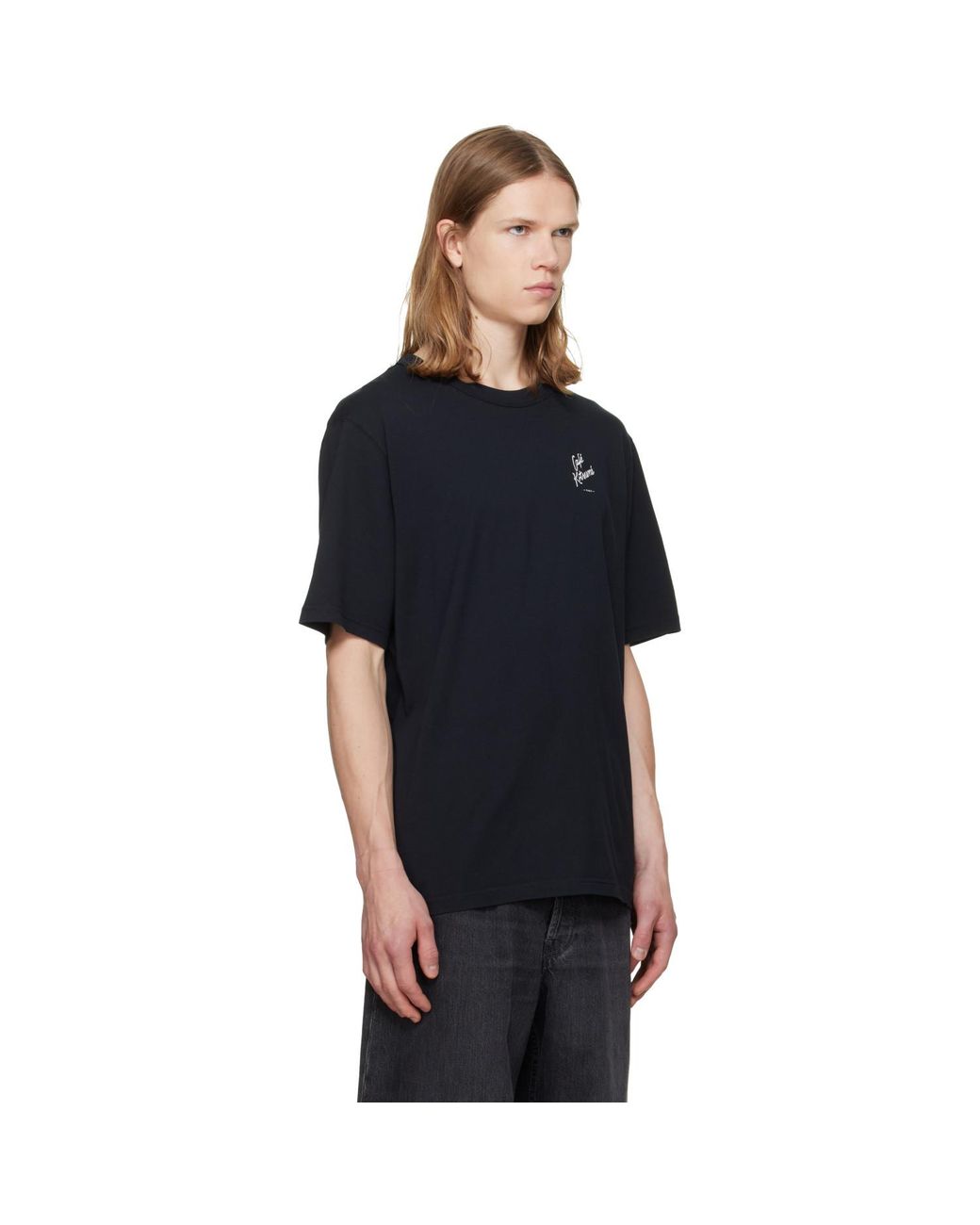 Maison Kitsuné Black 'Café Kitsuné' Relax T-Shirt for men