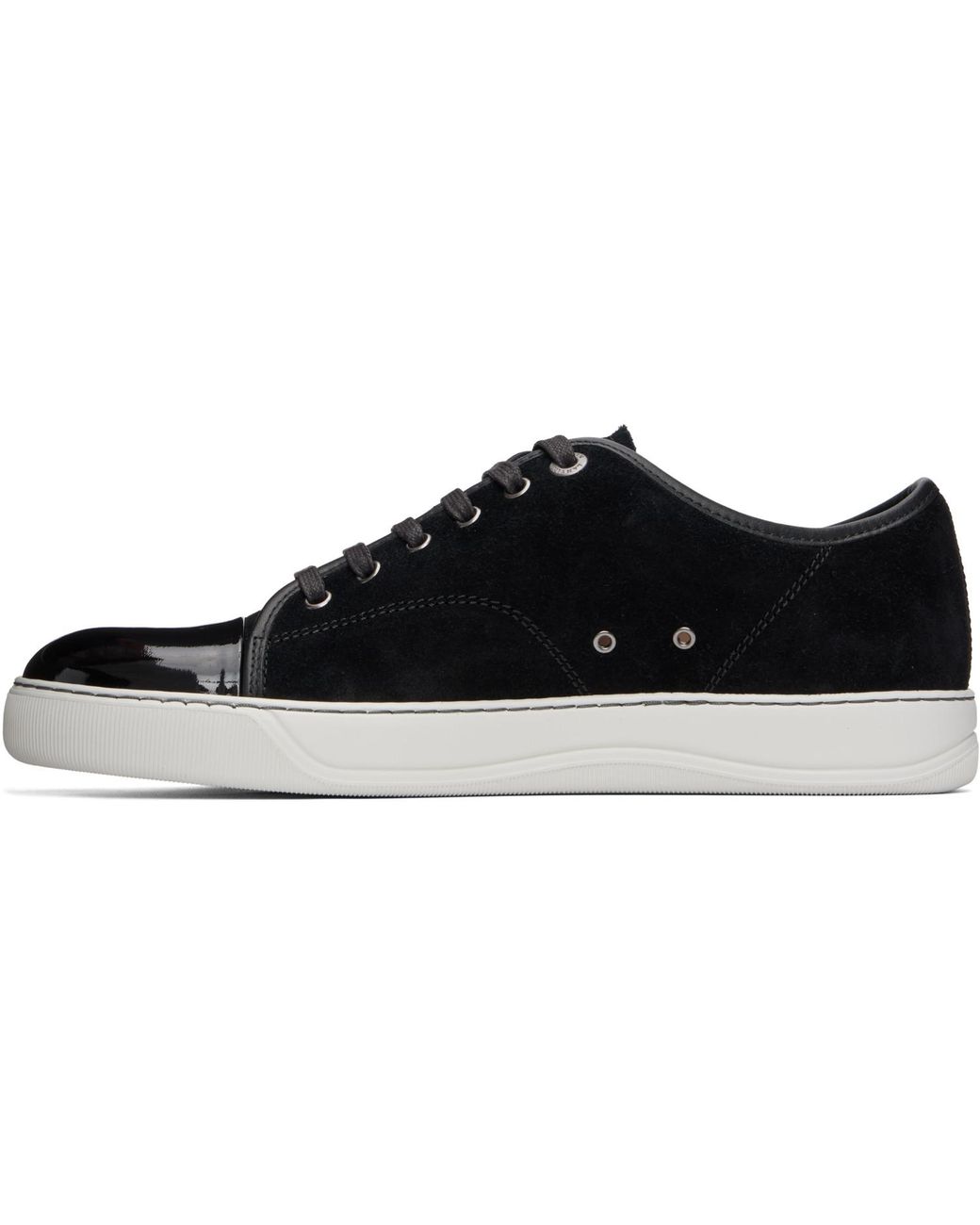 Lanvin Black Dbb1 Patent Leather & Suede Sneakers for men