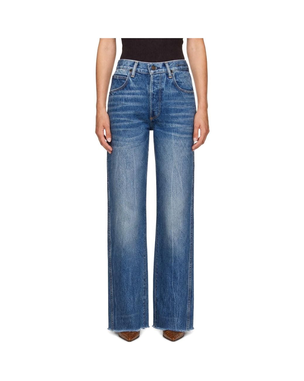 Tom Ford Blue Stonewashed Denim Melanie Straight Jeans