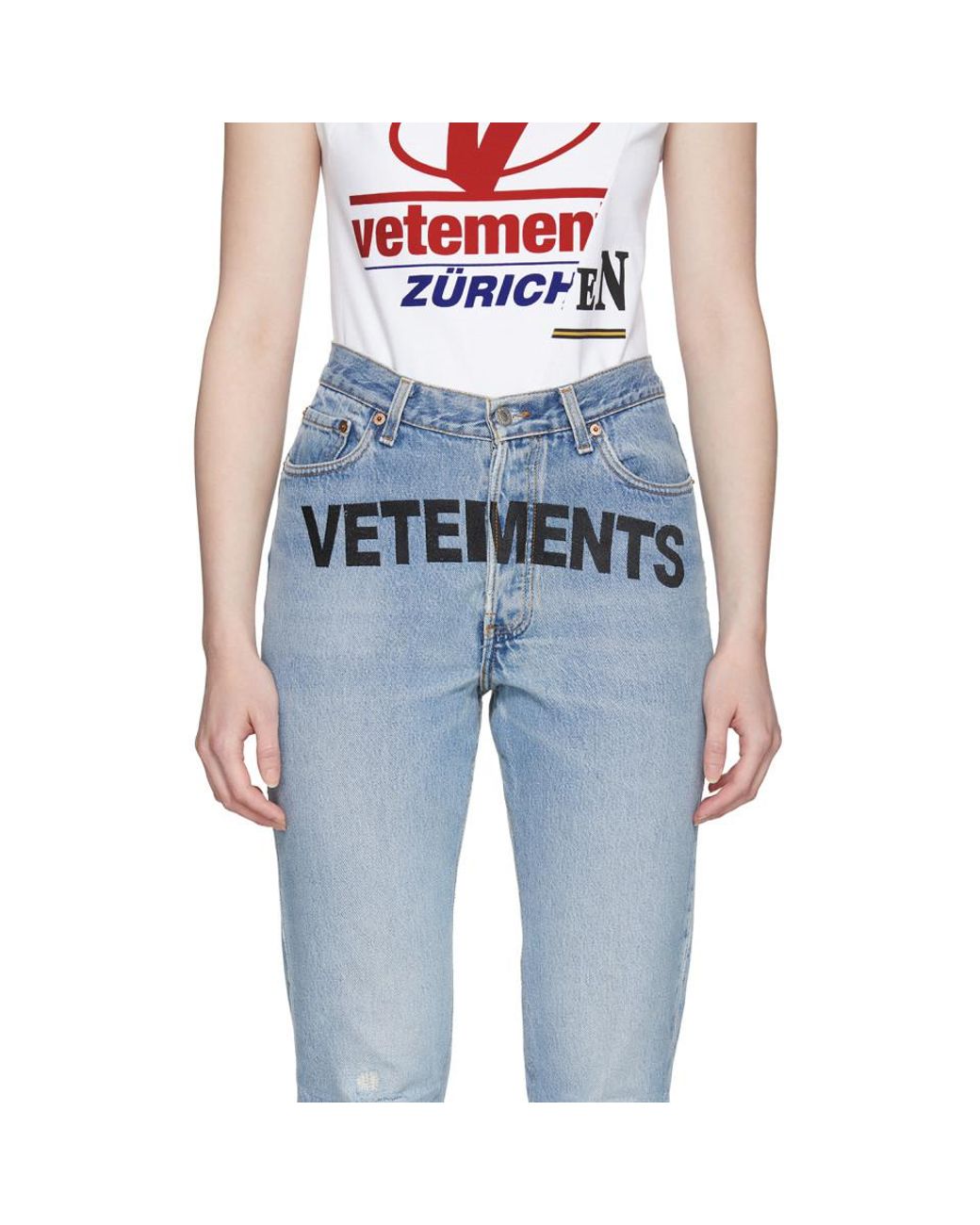 Vetements Blue Levis Edition Logo Jeans | Lyst
