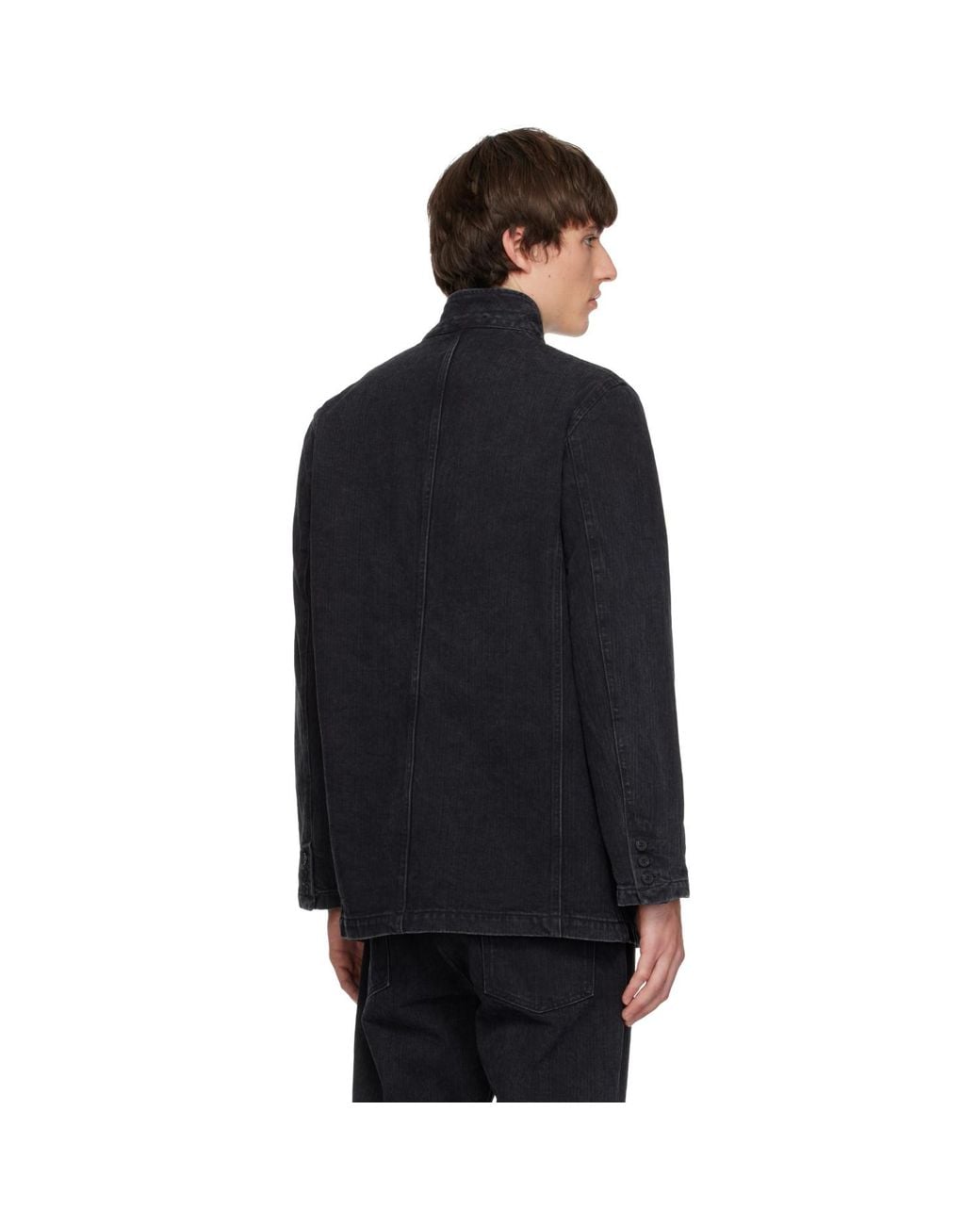 Sir Black Washed Denim Blazer for men