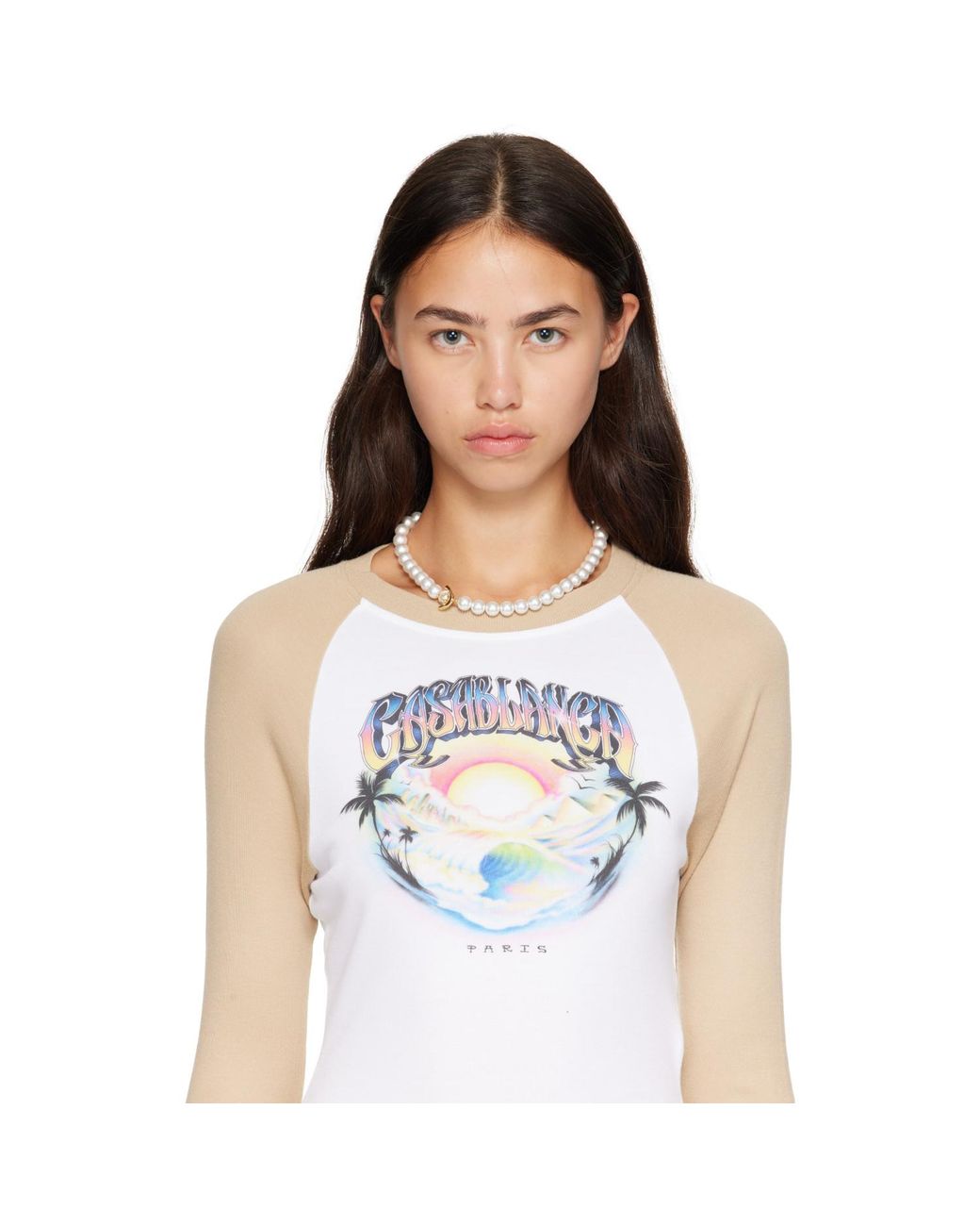 Casablanca White Lotus Faux-Pearl Necklace