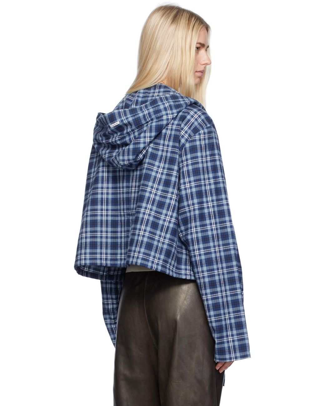 シャツ HUECLOSET hooded tartan check shirt SE247 Pre Winter Tartan Checkered Flannel Casual Hoodie Shirt